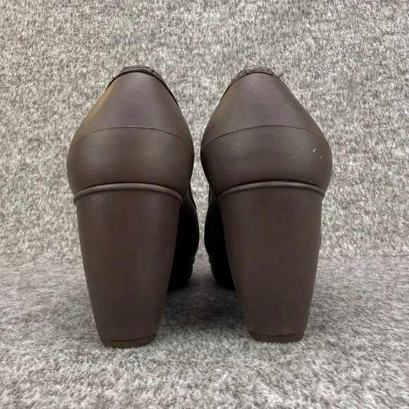 ✅Womens 7W Crocs Lena Cap Toe Wedge Brown Slip-On Heel Pumps Casual Comfort Shoe - Picture 7 of 11
